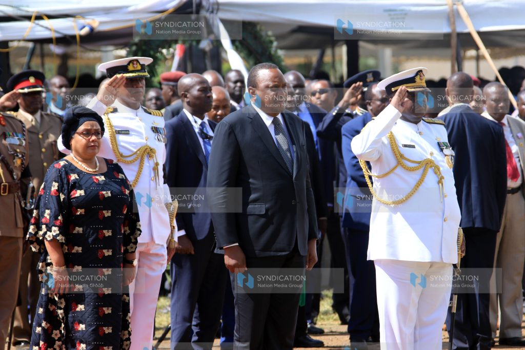 Late former President Daniel Arap Moi during funeral service
