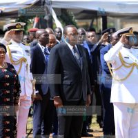 Late former President Daniel Arap Moi during funeral service