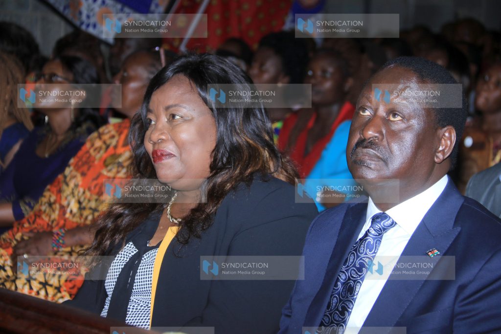 NASA presidential flag bearer Raila Odinga and his wife Ida Odinga