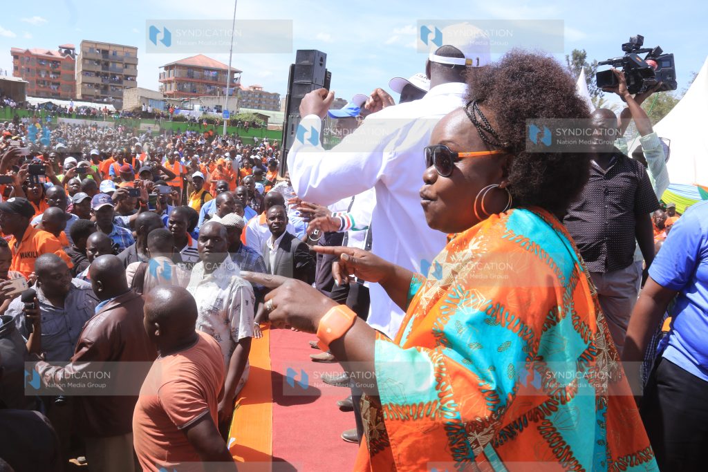 Mbita MP Millie Odhiambo during rally
