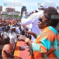 Mbita MP Millie Odhiambo during rally