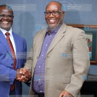 Nation Media Group [NMG] Chief Executive Officer Stephen Gitagama together with Meru Governor Kiraitu Murungi
