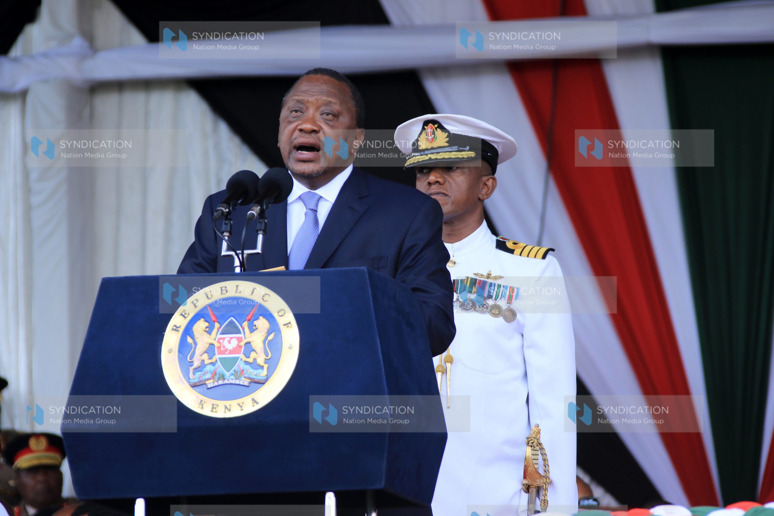 President Uhuru Kenyatta addressing the nation during 56th Jamhuri Day celebrations