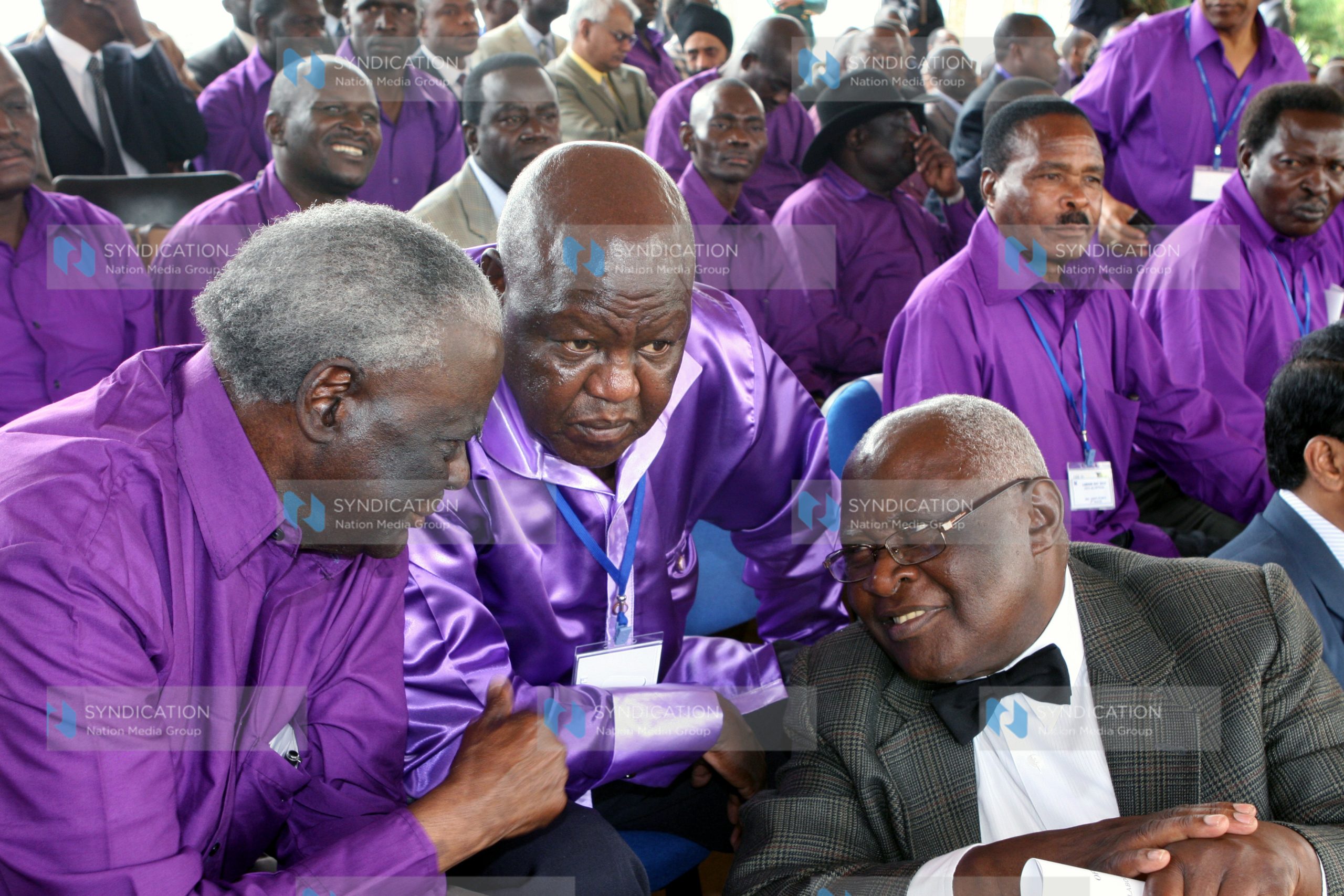 Former Butere MP Martin Shikuku as they attended The Labor Day Celebrations