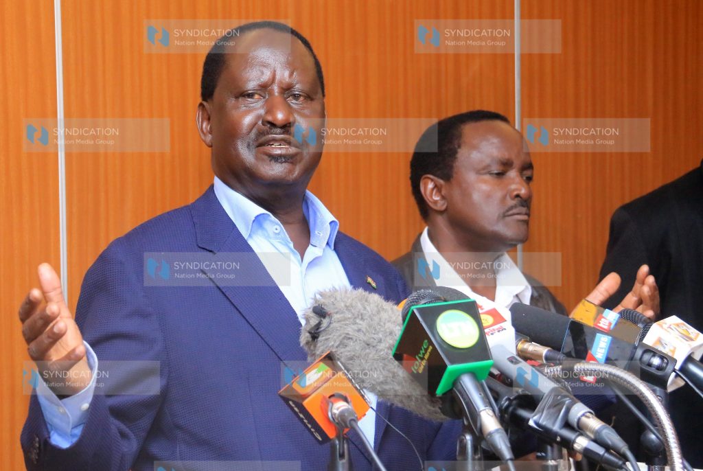 Nasa flag bearer Raila Odinga and his running mate Kalonzo Musyoka