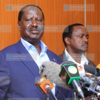 Nasa flag bearer Raila Odinga and his running mate Kalonzo Musyoka