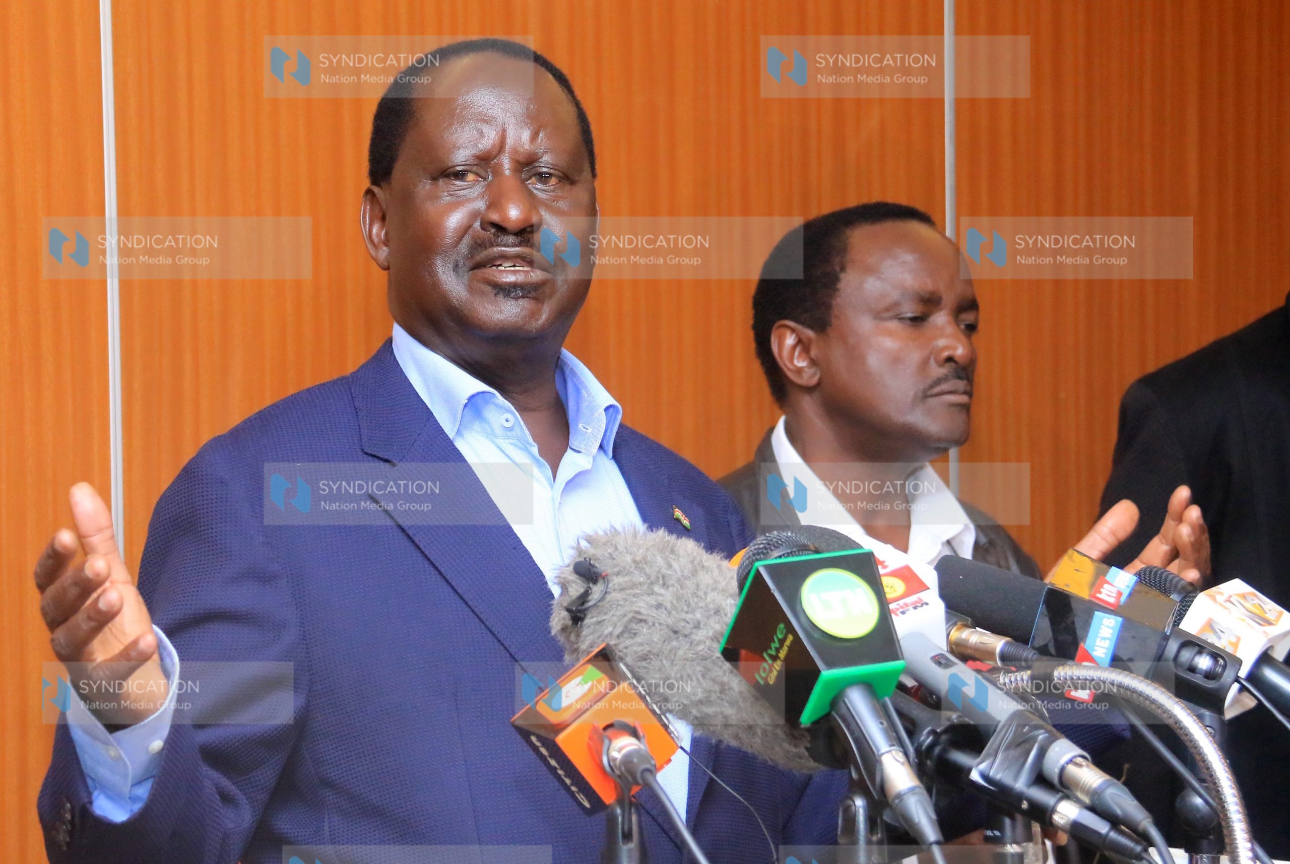 Nasa flag bearer Raila Odinga and his running mate Kalonzo Musyoka