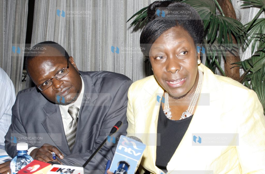 ater Minister Charity Ngilu and his director for water services Eng. Lawrence Simitu