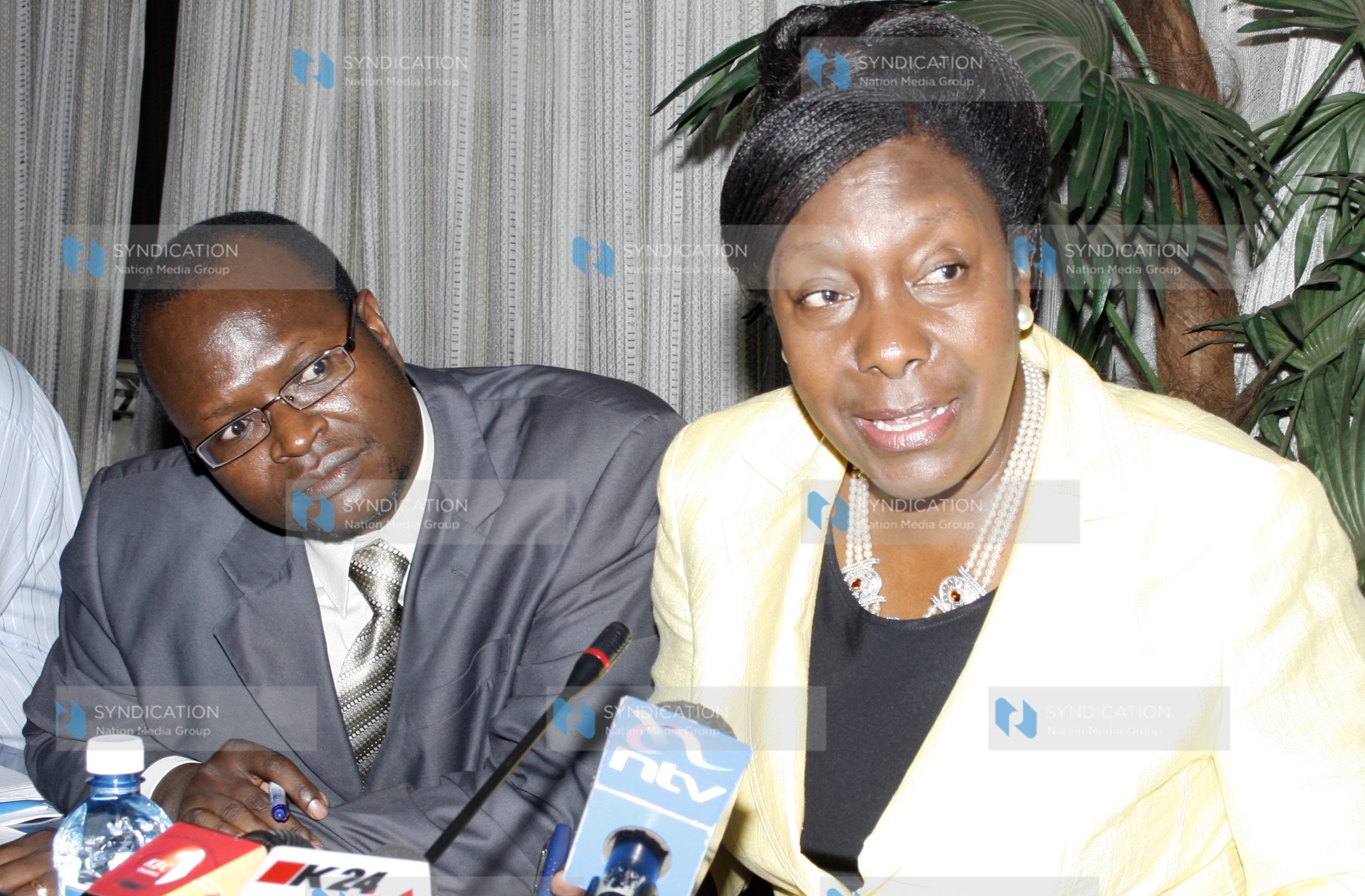 ater Minister Charity Ngilu and his director for water services Eng. Lawrence Simitu