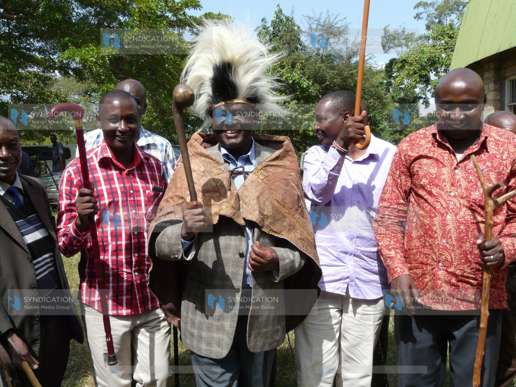 Meru Senator Kiraitu Murungi in traditional regalia