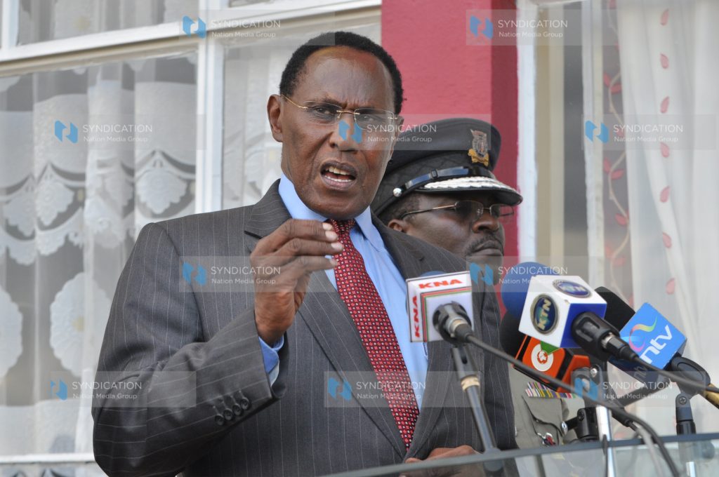 Minister for Internal Security prof George Saitoti and Police Commissioner Mathew Iteere