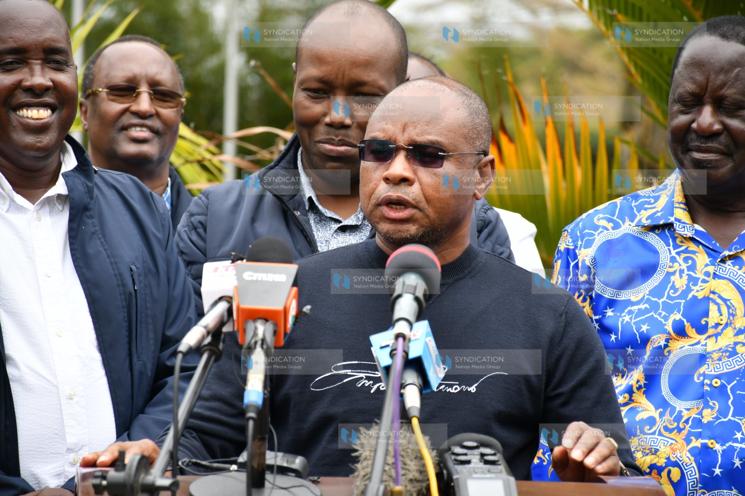 Kilifi governor Amason Kingi addresses the media