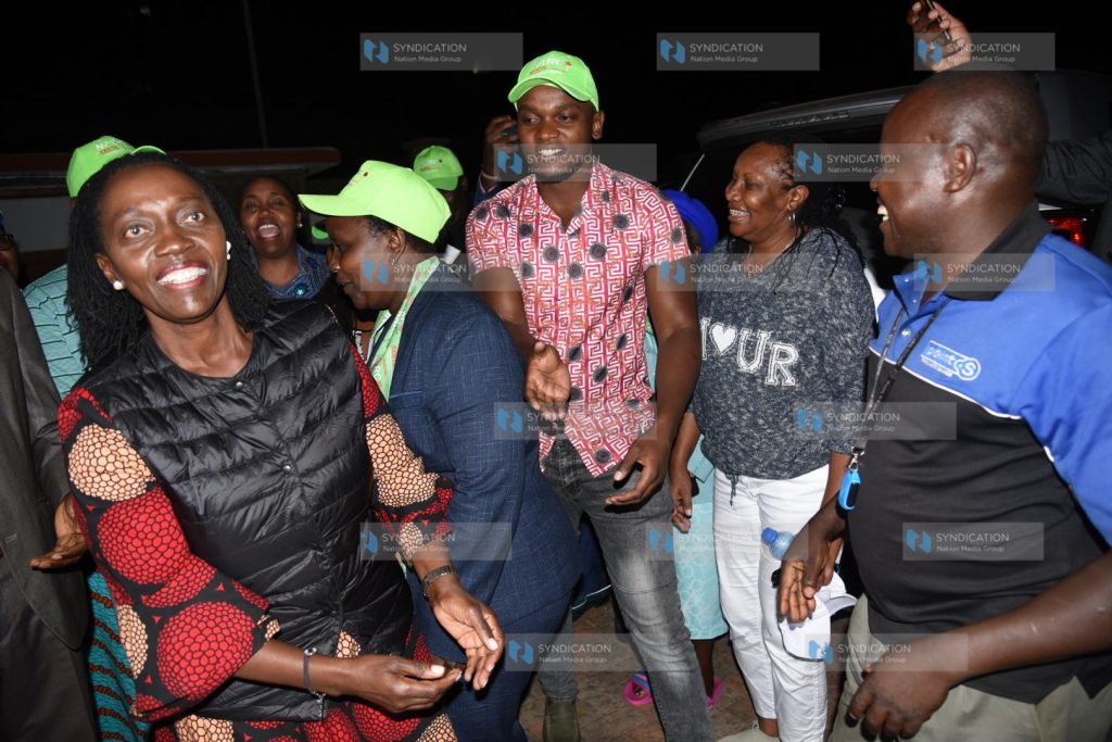 Azimio presidential candidate running mate Martha Karua(left)