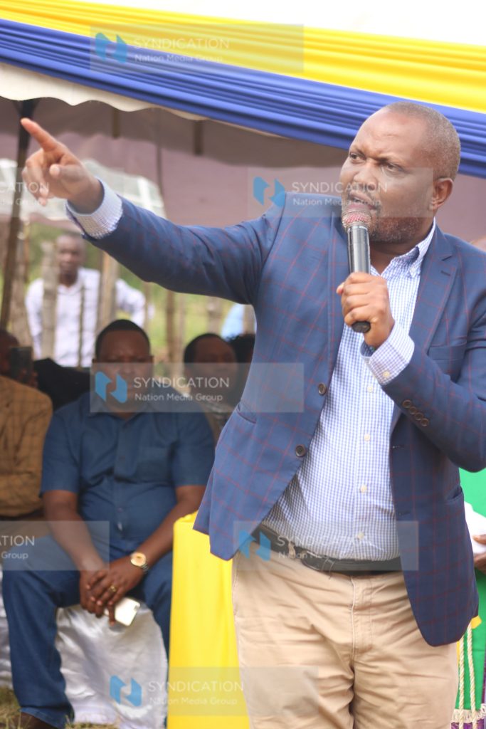 Moses Kuria Speaking during burial ceremony at Elbargon in Nakuru County