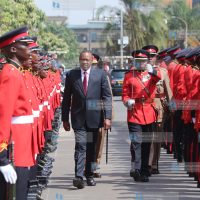 President Uhuru Kenyatta inspecting the guard of honour