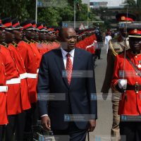 President Uhuru Kenyatta carries out his first guard of honour