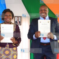 Embu Governor Cecily Mbarire together with her deputy Kinyua Mugo