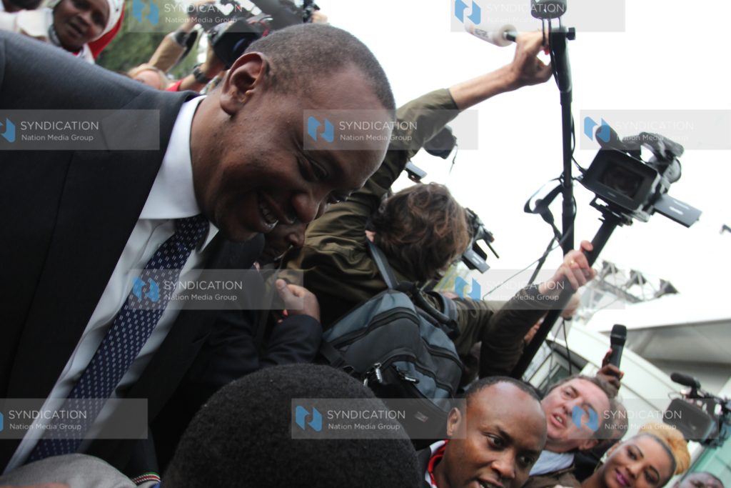 President Uhuru Kenyatta arrives at the ICC