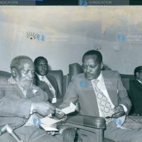 Kanu president Mr. James Gichuru steps down for Mzee Jomo Kenyatta following Kenyatta’s release from detention