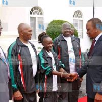 President Uhuru Kenyatta at State House meets with heroes and heroines during the celebrations of Kenya @50