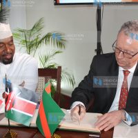 Mombasa Governor Hassan Joho and the new French Ambassador to Kenya Mr. Antoine Sivan