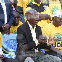 Former Kakamega Senator Boni Khalwale addresses a press conference