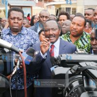 Wiper Leader Kalonzo Musyoka accompanied by DAP party Leader Eugene Wamalwa and former Kiambu Governor Ferdinand Waititu