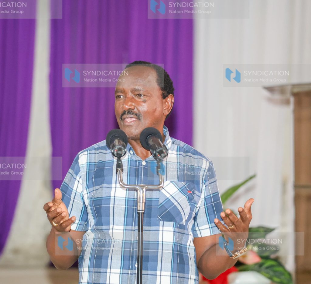 Wiper leader Kalonzo Musyoka speaks at the Full Gospel Churches of Kenya