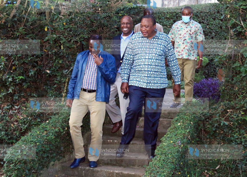 Kalonzo Musyoka last evening hosted President Uhuru Kenyatta and KANU Chairman Gideon Moi