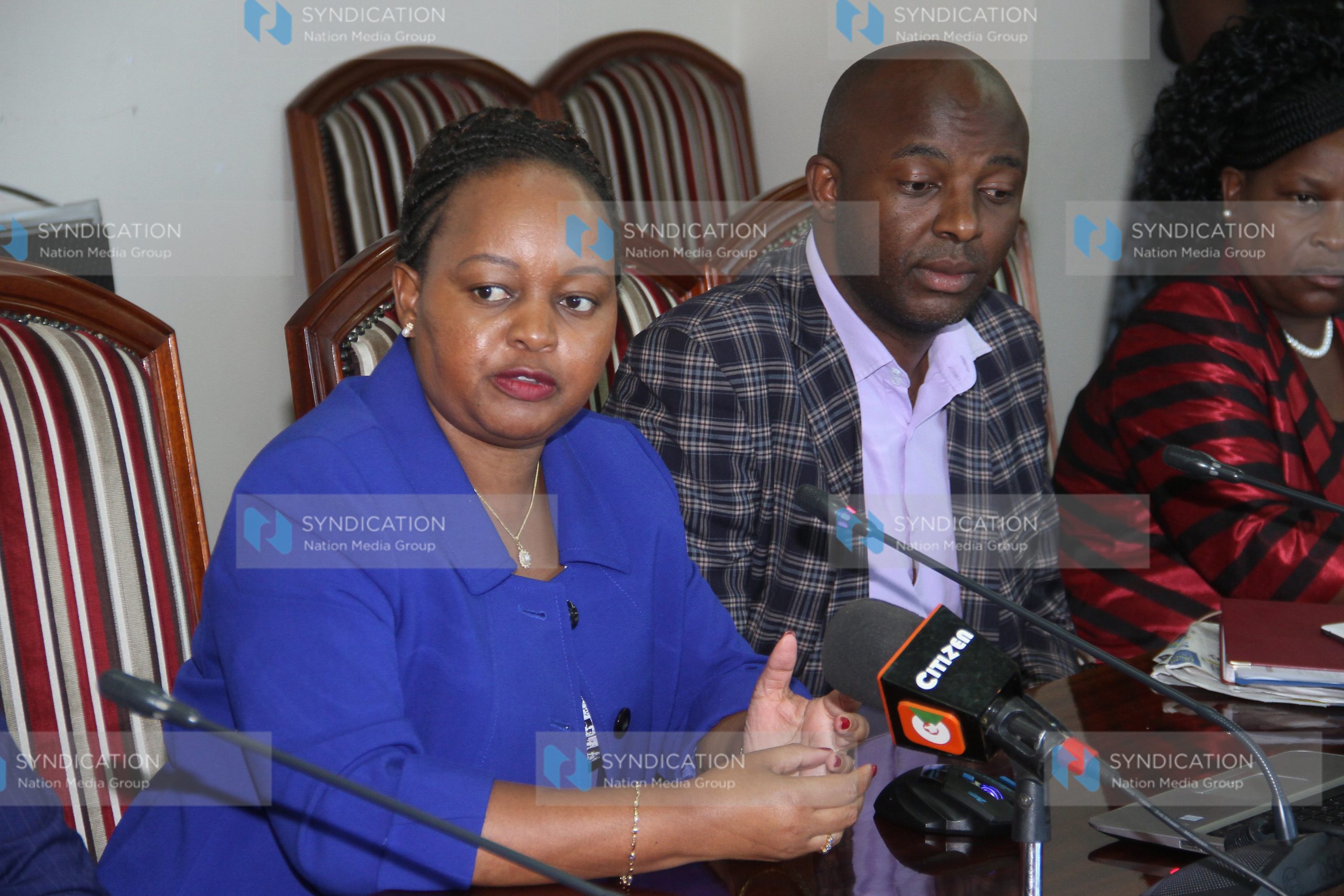 Council of Governors Vice-chair Ann Waiguru (left)