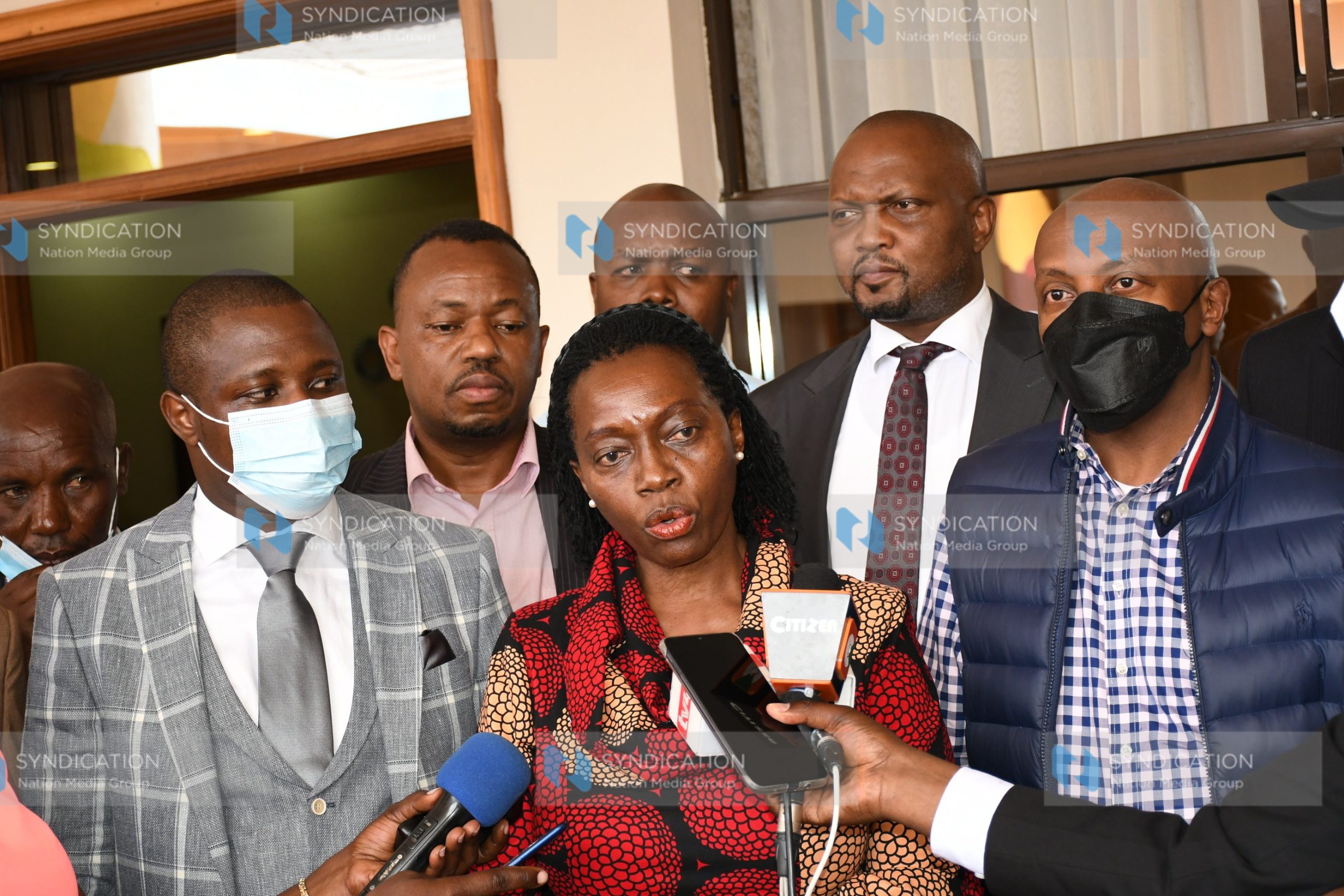 Martha Karua gives a formal briefing during Mt Kenya Unity Forum