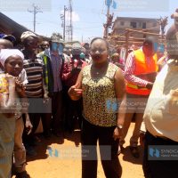 Kirinyaga County Governor Anne Waiguru (Centre) tours Makutano market