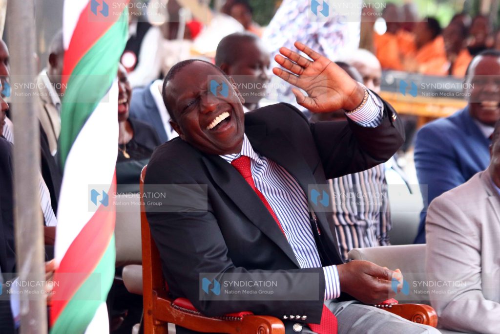 Deputy President William Ruto bursts into laughter