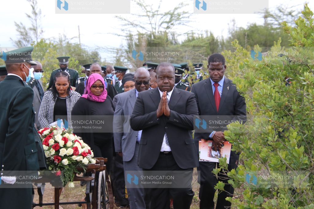 Fred Matiang’i attend the burial ceremony