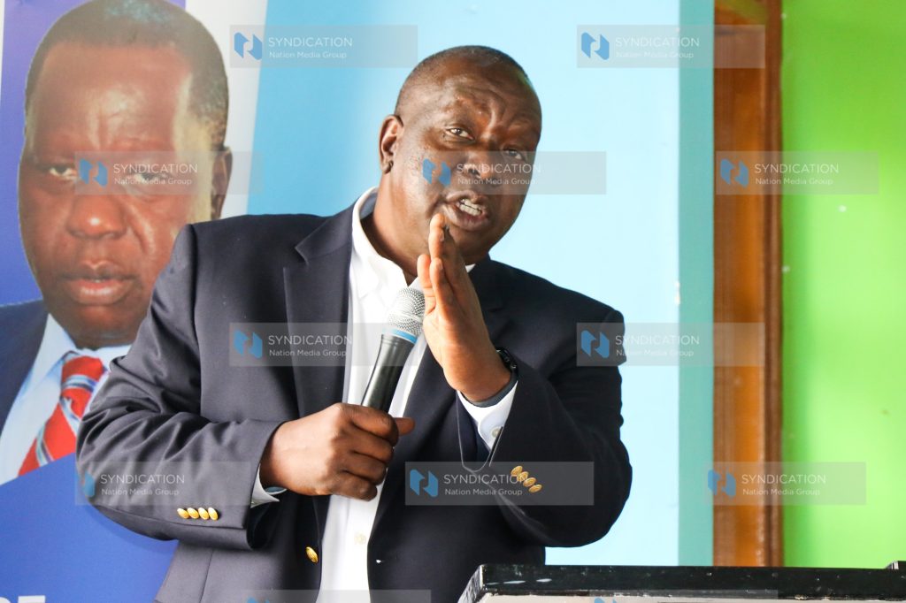 Jubilee Party flag bearer, Dr Fred Matiang’i address the party’s supporters