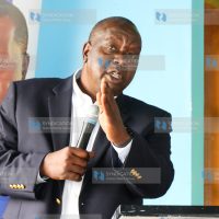 Jubilee Party flag bearer, Dr Fred Matiang’i address the party’s supporters