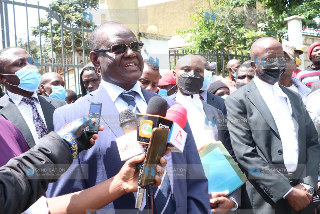 Meru Governor Kiraitu Murungi (left)