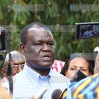 Senator Kiraitu Murungi addresses journalists in Nkubu, Imenti South