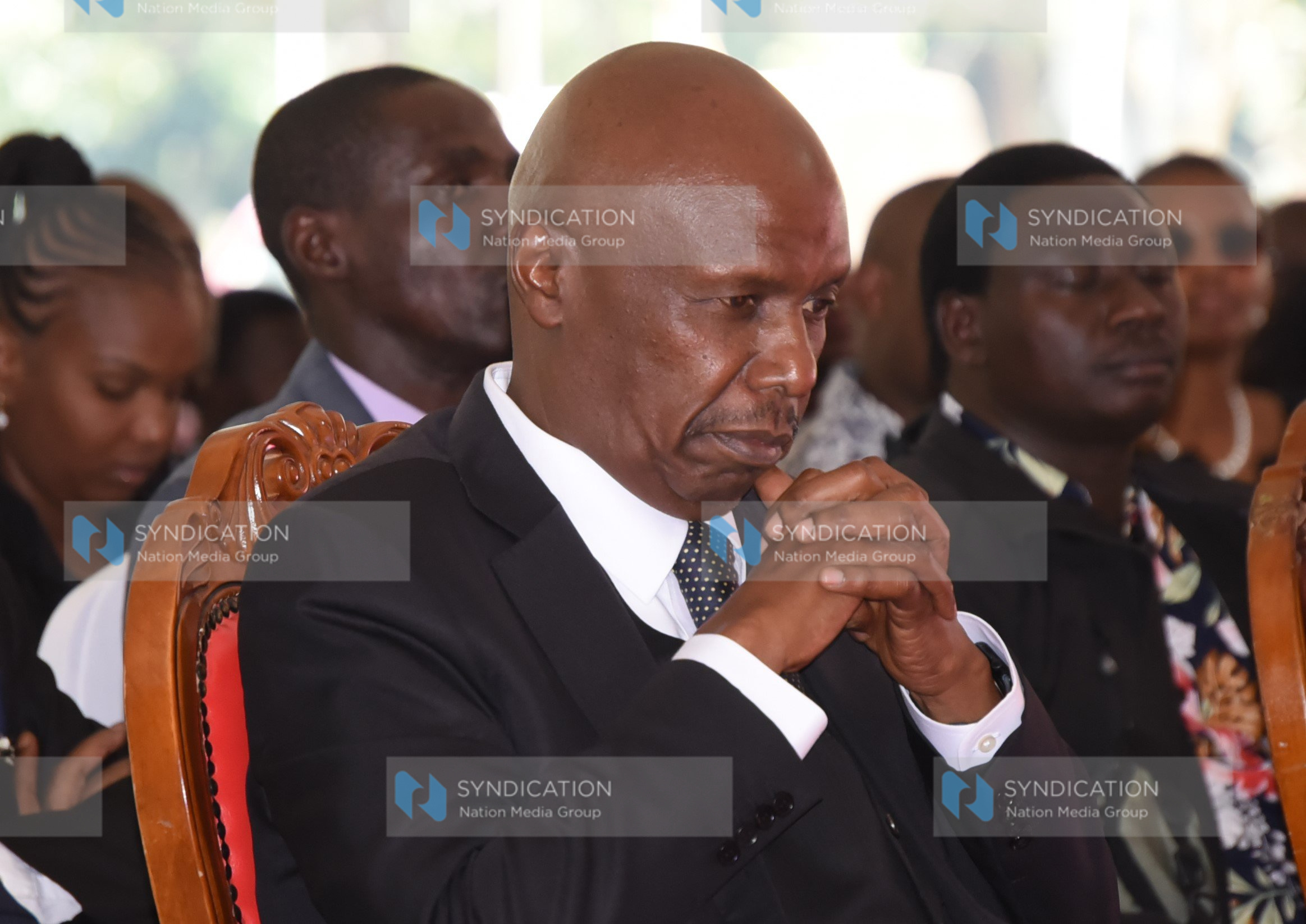 KANU Chairman Gideon Moi attends the burial ceremony of his sister, June Moi