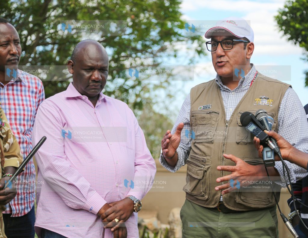 Tourism & Wildlife Cabinet Secretary Najib Balala and Narok Governor Samuel Ole Tunai