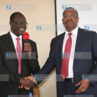 Meru Governor Kiraitu Murungi and Cooperative Bank CEO Dr Gideon Muriuki