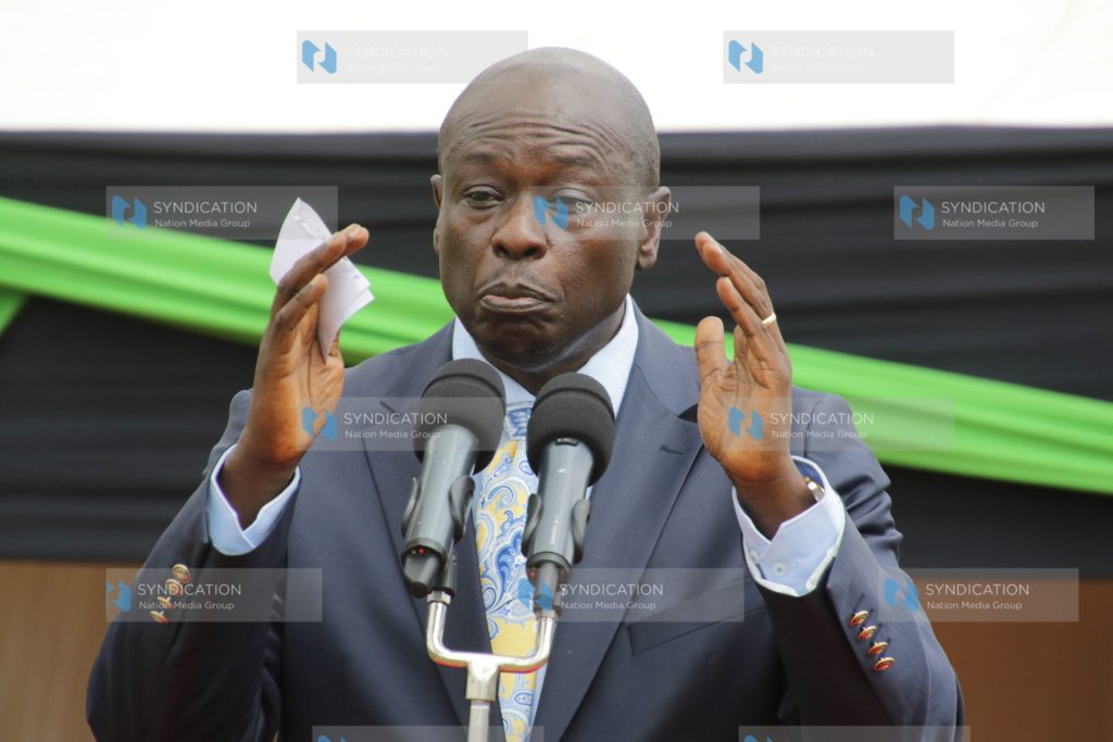 Deputy President Rigathi Gachagua speaking at Kangocho Secondary School
