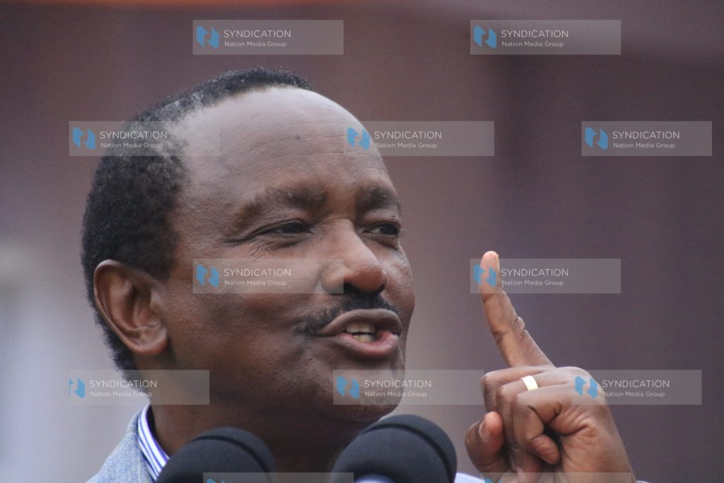 Wiper Democratic Movement leader Kalonzo Musyoka addresses faithful of Kihome AIPCA church
