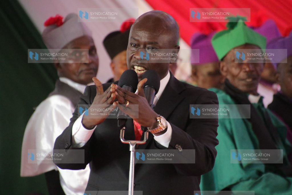 Deputy President Rigathi Gachagua addresses mourners