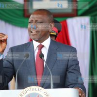 President William Ruto makes his address during the 89th National Youth Service (NYS) passing-out parade ceremony