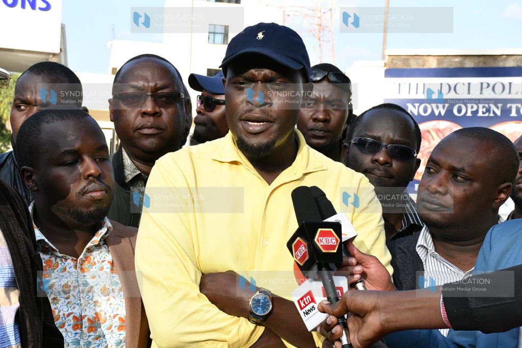 Nairobi Senator Johnson Sakaja briefs media