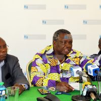 Mr. Francis Atwoli with union’s board members addressing journalists