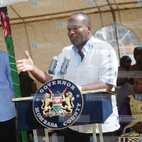 Mombasa governor Ali Hassan Joho addressing county residents