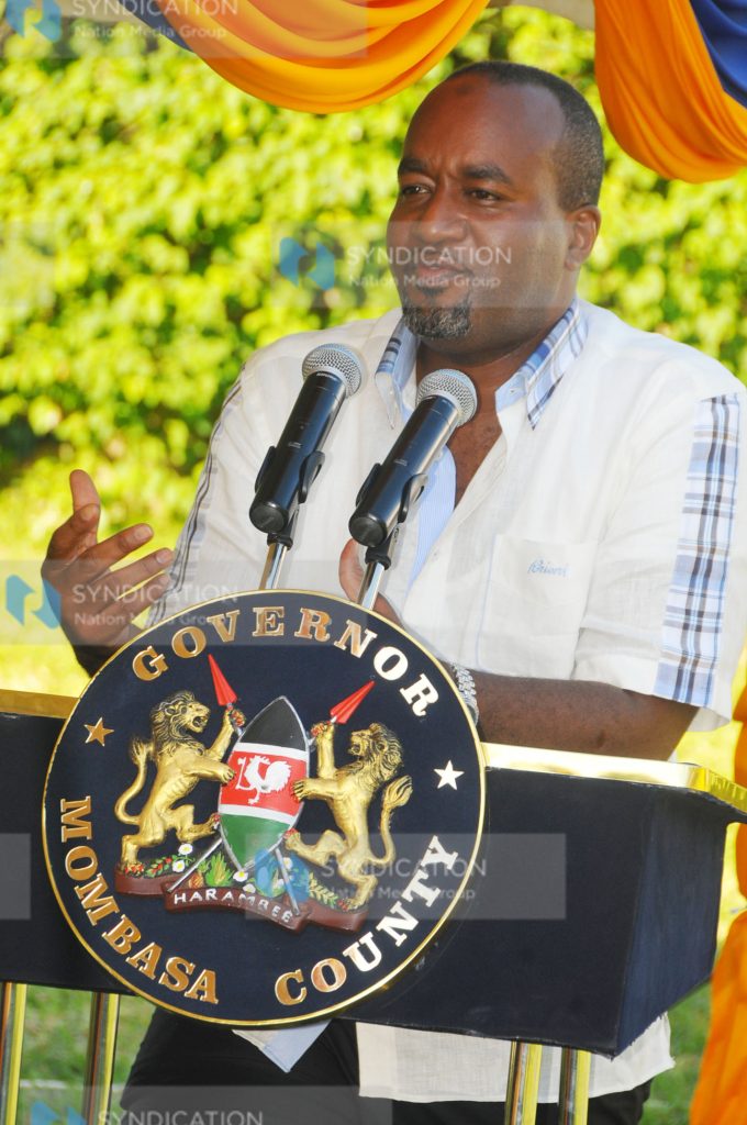 Mombasa County Governor Hassan Ali Joho address guests