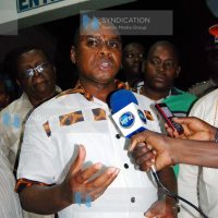 Fisheries minister Amason Kingi in panic as he addresses journalists